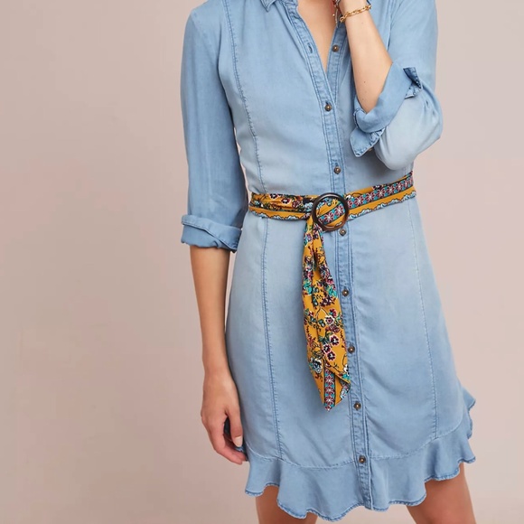 Anthropologie Dresses & Skirts - PILCRO AND THE LETTERPRESS CHAMBRAY SHIRTDRESS